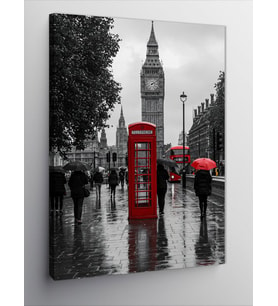 Kanvas Tablo Big Ben Ve Telefon Kulübesi