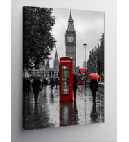 Kanvas Tablo Big Ben Ve Telefon Kulübesi