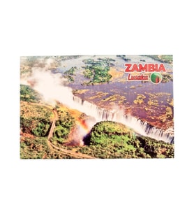 Zambiya Temalı Ahşap Kartpostal Magnet (Karışık)