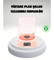 Gece Lambası Stereo Bluetooth Hoparlör Dijital Saat Su Dalgası Efektli 3-ü-1 Cihaz