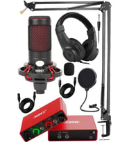 Midex CXN-30 Paket-8 Stüdyo Ses Kartlı Condenser Mikrofon Stand Kulaklık Seti