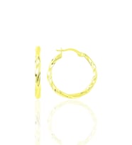 Gümüş Altın Yaldızlı 23 mm Şarnel Burgu Halka Küpe SGTL12288GOLD