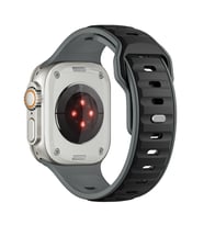 Apple Watch Ultra 49mm Uyumlu Zore KRD-135 Silikon Kordon Strap Kayış (Gri - Siyah)