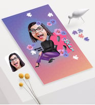 BK Gift Kişiye Özel 8 Mart Karikatürlü 240 Parça A3 Puzzle - 1