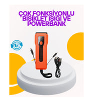 Mey İthalat® Su Geçirmez Bisiklet Işığı 5000 mAh Powerbankli Ön Far