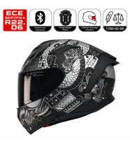 X340 Goldy Grey Motosiklet Kaskı Spoiler Mod Güneş Vizörlü Full Face Kask