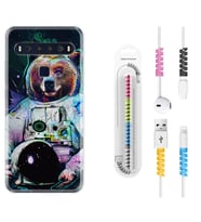 TCL 10L 10 Plus 10SE 20E 20SE 30SE L7 Kılıf Kablo Koruma Spiral Silikon Astronot Panda 1755