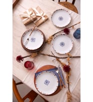 Kütahya Porselen Kütahya Porselen Lily 4 Parça 21 Cm Pasta Tabağı
