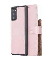 Bouletta Samsung Galaxy Note 20 Uyumlu Deri Cüzdanlı Kılıf NU2 Pembe