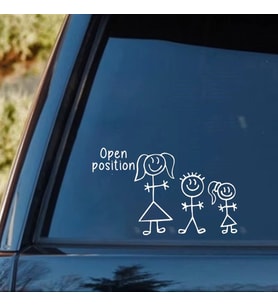 Aile Açık Pozisyon Sticker Yapıştırma 20 CM Arka Cam