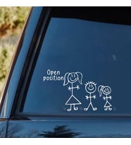 Aile Açık Pozisyon Sticker Yapıştırma 20 CM Arka Cam
