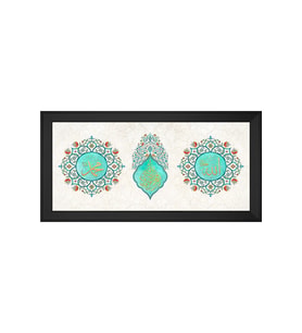 Etnik Motifli Kanvas Tablo 80 x 110 cm Siyah Çerçeve