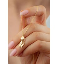 925 Ayar Gold Gümüş Kedicik Kolye