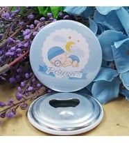 15 Adet Uyuyan Bebek Konspetli Baskılı Erkek Bebek Metal Magnet Açacak 58 mm-