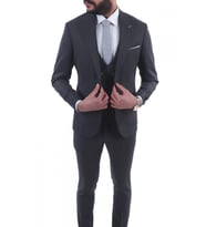 Jan Carlucci Slimfit Yelekli Drop 6 Takım (Antrasit)