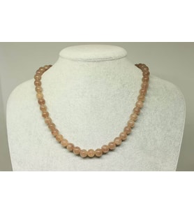 Çilek Kuvars Taşı Kolye 8mm (klipsli)