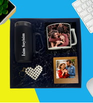 Kişiye Özel Premium Kutu Kulplu Termos Bardak İnci Kalp Anahtarlık Çay Ve Nescafe Fincanı Ahşap Fotoğraflı Masaüstü Çerçeve