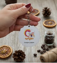 Kişiye Özel Grafiker Anahtarlık  Hediyesi (Bej)