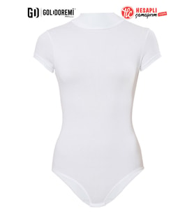 Gd Goldoremi Premium Kadın Balıkçı Boğazlı Yaka Terletmez Pamuklu Kısa Kol Çıtçıtlı Body Atlet