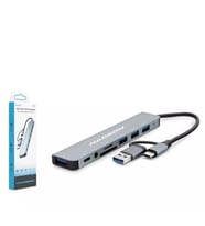 Hadron Hdx7828 Type-C Hub Combo 3-Usb3.0 + Usb + Type-C + Audio + Sd + Tf 8In1 Gri