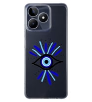 Realme C53 Uyumlu Nazar Göz Desenli Şeffaf Telefon Kılıfı