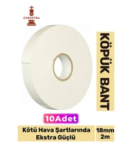 Uzun Ömürlü Süngerli Ultra Yapışkan İç Dış Mekan Çok Amaçlı Çift Taraflı 18mmx2m Köpük Bant 10 Adet