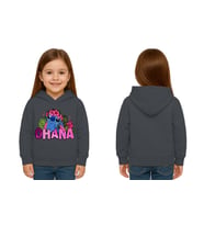 Unisex Stitch Baskılı Çocuk Swaetshirt Baskılı Kapüşonlu 3 İplik Şardonlu (Füme)