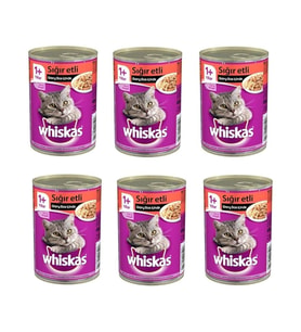 Whiskas Konserve 6 adet 400 gr Sığır Etli
