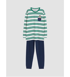 LCW Kids Ekru Bisiklet Yaka Erkek Çocuk Pijama Takımı