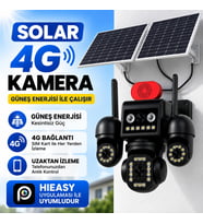 Uninet Aov Teknolojili 4g Solar Güvenlik Kamerası – Düşük Güç Tüketimi, Kesintisiz Izleme ve Anlık Kayıt 4 Kameralı – 3 Kamerası Dönebilen Ptz + 1 Sabit Lens, Gece Görüşü ve Siren
