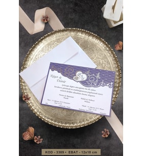 Düğün Nişan Nikah Kına Davetiyesi 3309 Baskı Dahil
