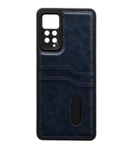 Note 12 Pro 4G Kılıf Sara Kartvizitli Deri Kılıf - Lacivert