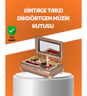 Müzikli Balerin Figürlü Takı Kutusu Piyano Desenli Dekoratif