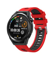 Lexroo Huawei GT2 42mm KRD-55 Silikon Kordon - Kırmızı-Siyah