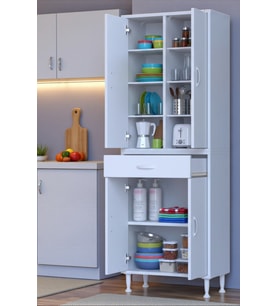Eliusta Nexa Modüler Dolap  70 Cm Banyo/Mutfak Dolabı Extra Kullanım Alanlı 70x173x32,5 cm Beyaz Dolap