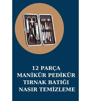 12 Parça Manikür Pedikür Seti Özel Deri Çanta El Ayak Bakımı Akne Ve Sivilce Temizleme