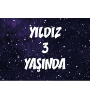 Yıldız Temalı Doğum günü Aifşi 35X50 cm