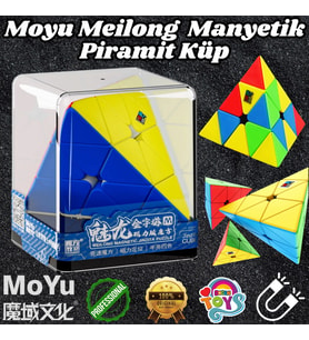 Orijinal MoYu Meilong Piramit Manyetik Küp Kutulu - Moyu Speed Cube - Moyu Piramit Zeka Küpü - Zeka (Çok Renkli)