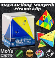 Orijinal MoYu Meilong Piramit Manyetik Küp Kutulu - Moyu Speed Cube - Moyu Piramit Zeka Küpü - Zeka (Çok Renkli)