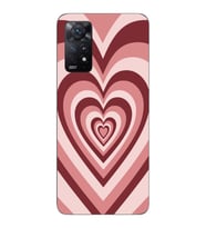 Redmi Note 11S - Note 11 Uyumlu Pembe Kalp Tasarımlı Şeffaf Telefon Kılıfı