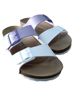 Fly Soft S902.060 Kadın İki Tokalı Comfort Terlik (Beyaz-Lila)