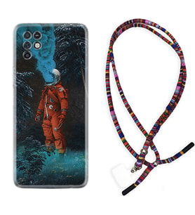 INFINIX Note 11 Pro Note 10 Hot 9 Play Kılıf Boyun Asklı Rasta Silikon Astronot Smoke 1769
