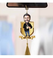 Kahve Sever Erkek Karikatürlü Araba Süsü
