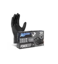 Dolphin Nitril PowerGrip Ekstra Kalın Elmas Dokulu Eldiven Siyah Meidum Orta Boy - 50'li Paket