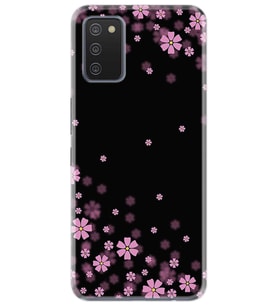 Kılıfland Samsung Galaxy A02S Kılıf Desenli Silikon Resimli Kapak Black flowers Kılıf 1391