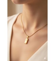 Külçe Altın Model Çelik Kolye