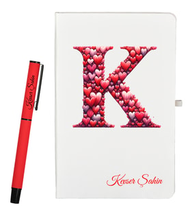 Kişiye Özel Sevgiliye Hediye Defter ve Kalem Hediye Seti