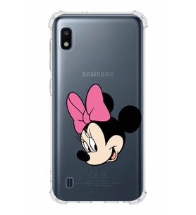Samsung Galaxy A10  Köşe Korumalı Antişok Kapak Minnie Mouse Tasarımlı Şeffaf  Kılıf
