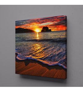 DENİZ KUM GÜNEŞ KANVAS TABLO 40x40cm (Karışık)