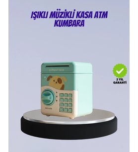 Su Yeşili Işıklı Sesli Elektronik Şifreli Çocuk Kumbarası
